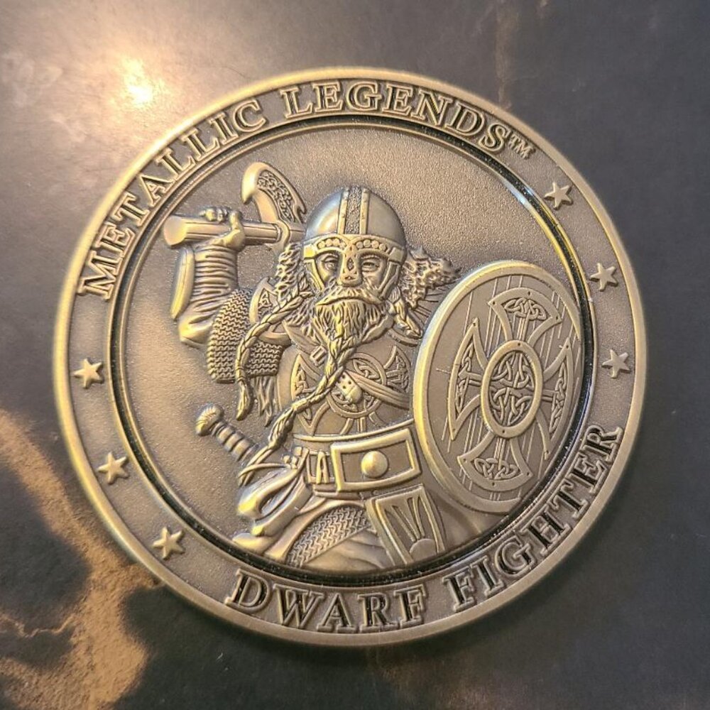 Metallic Legends Dwarf Fighter Challenge Coin Medal